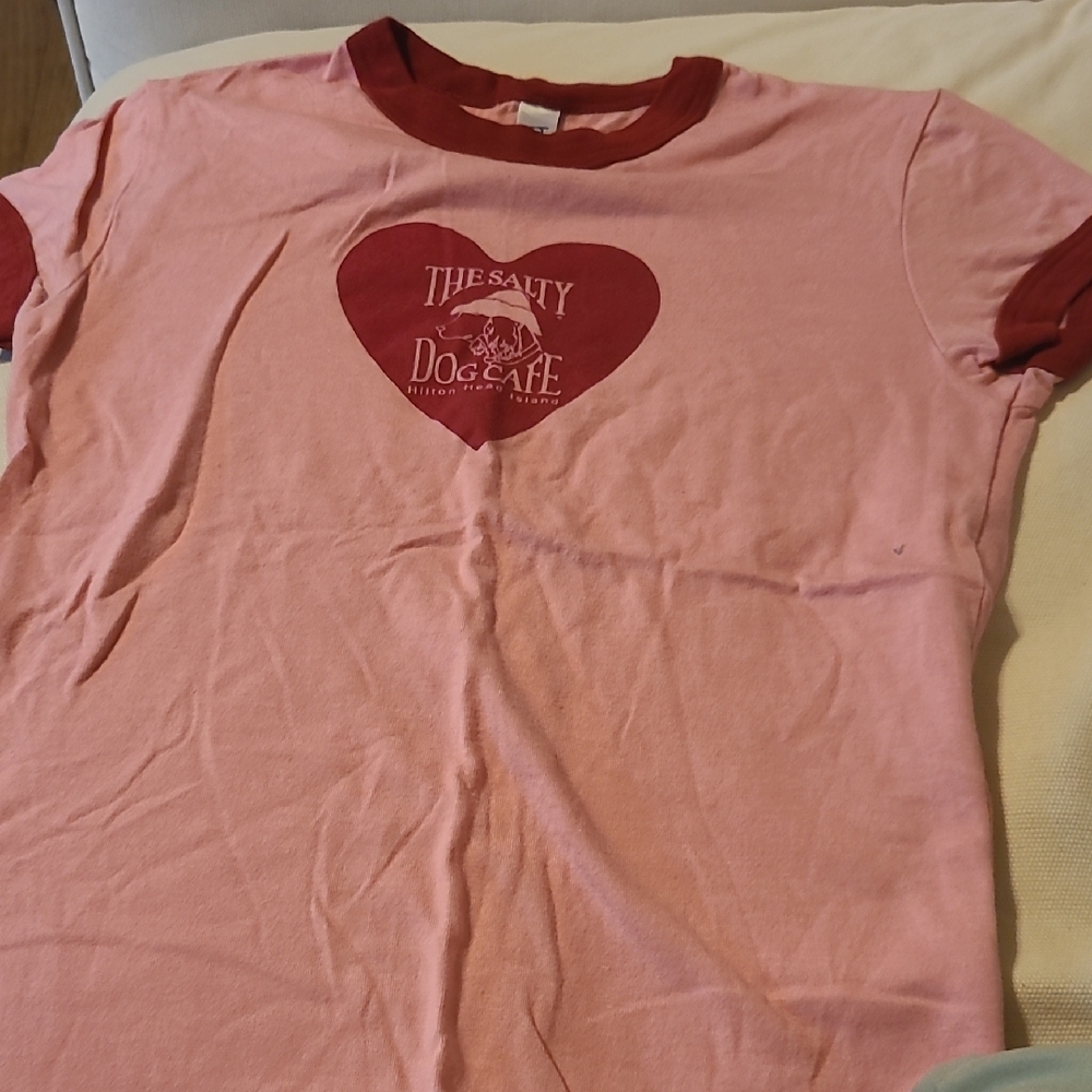 Abella Pink and Red Kids Short Sleeve Tee